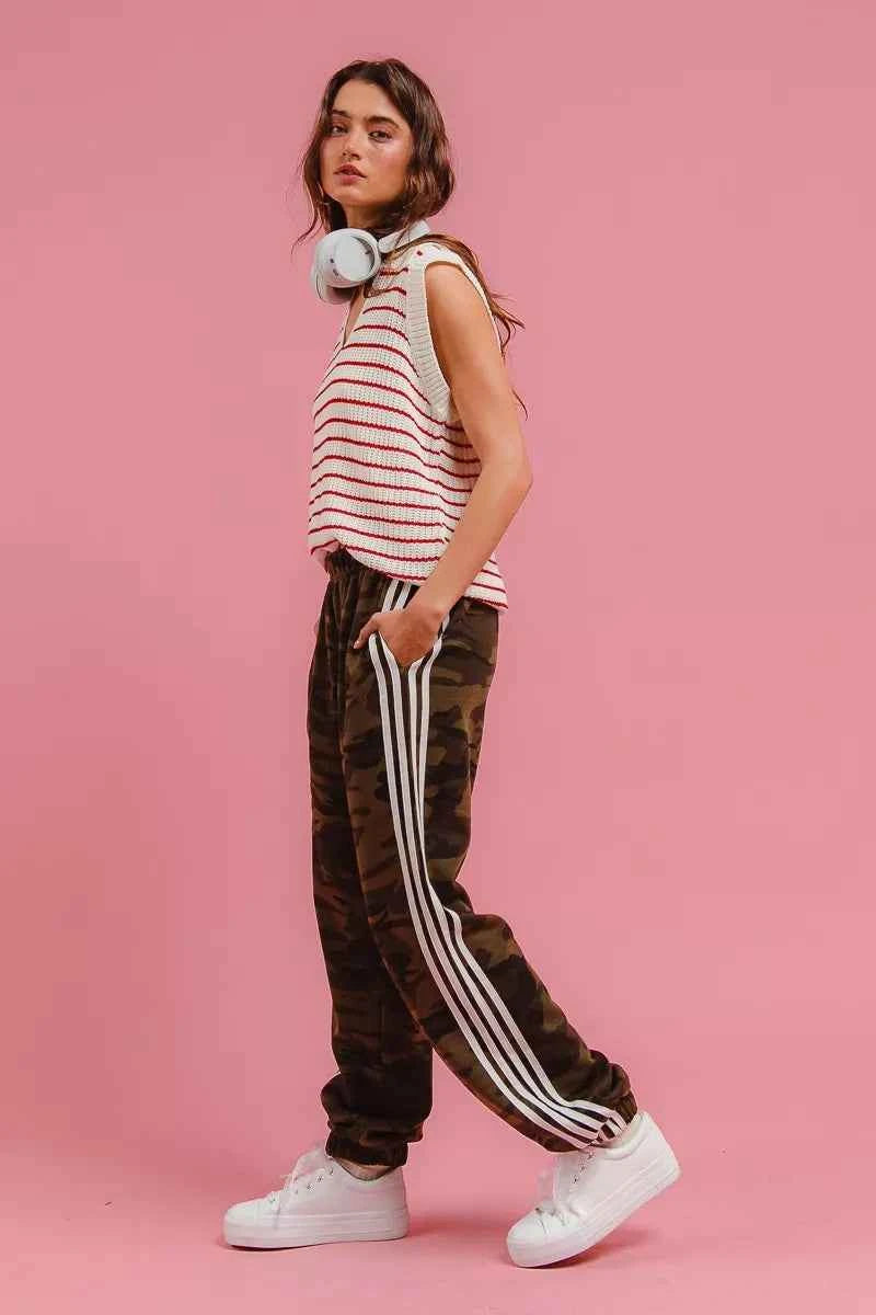 BiBi Side Lines Camouflage Track Pants