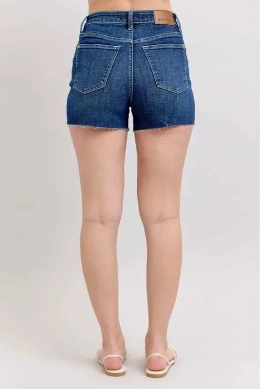 Judy Blue Full Size High Waist Criss-Cross Waistband Denim Shorts Plus Size