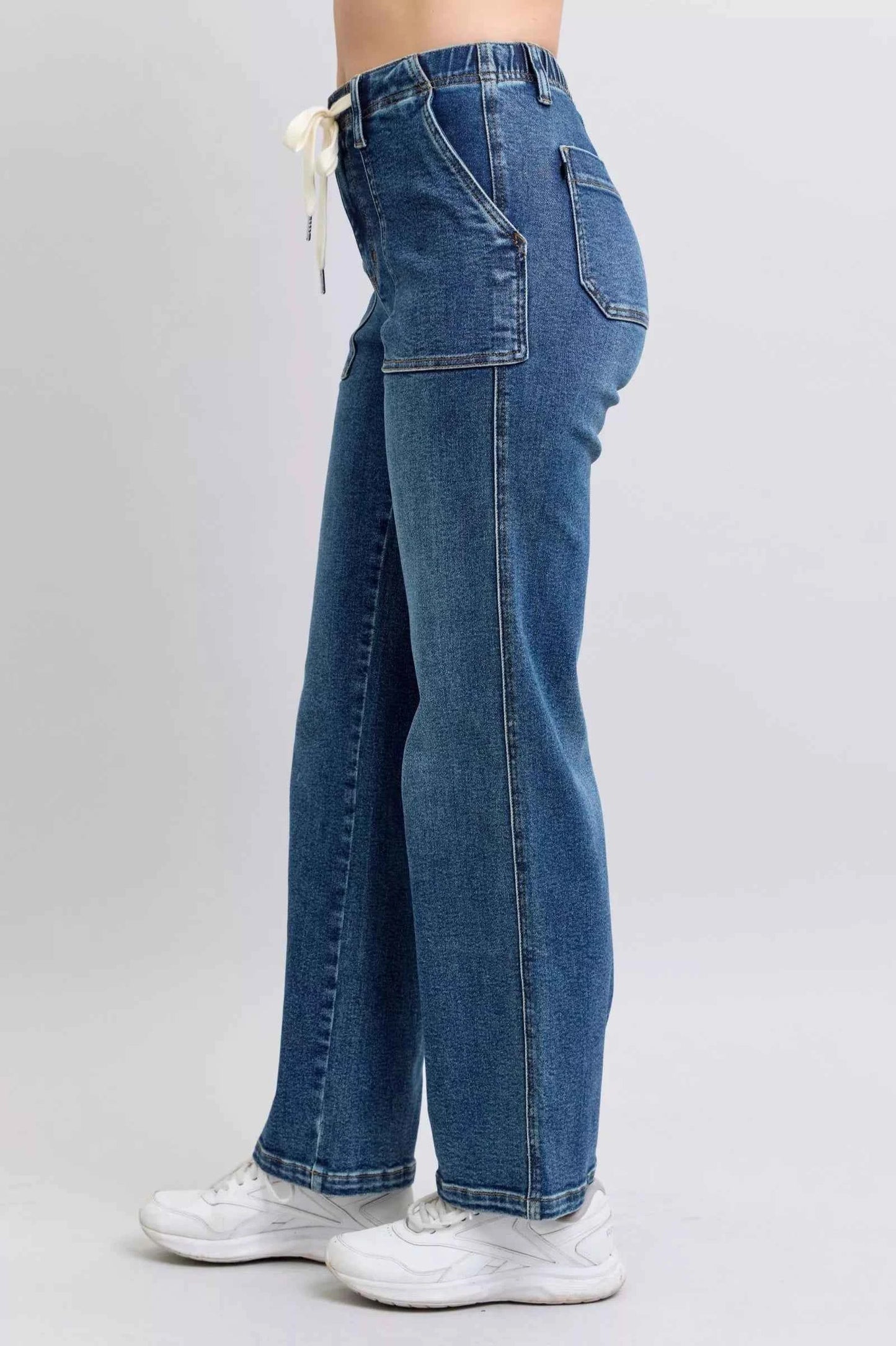 Judy Blue Drawstring Straight Jeans with Pockets
