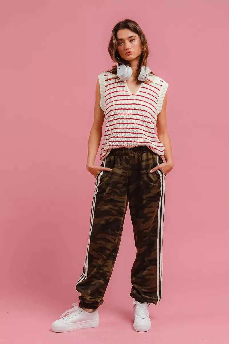 BiBi Side Lines Camouflage Track Pants