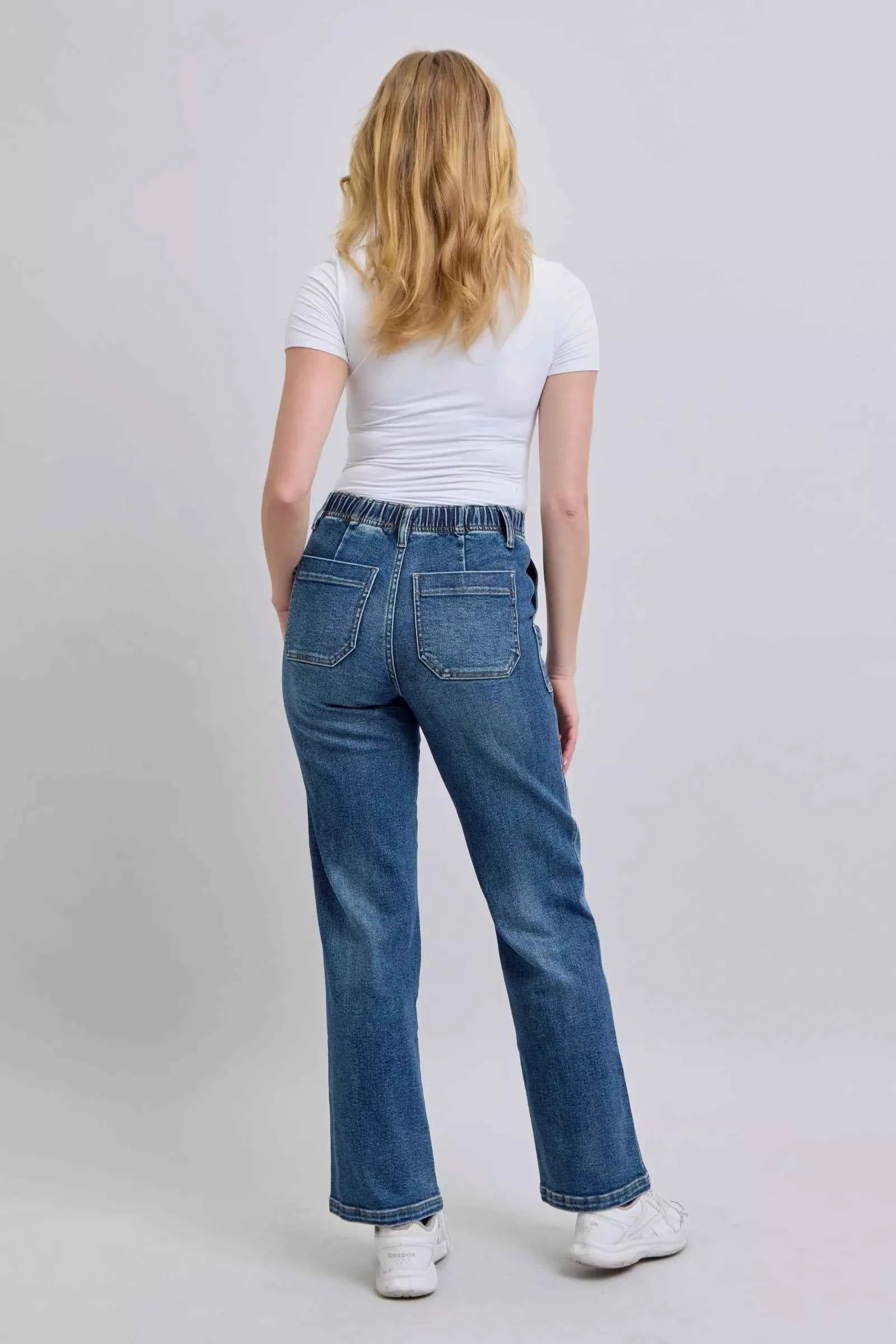 Judy Blue Drawstring Straight Jeans with Pockets