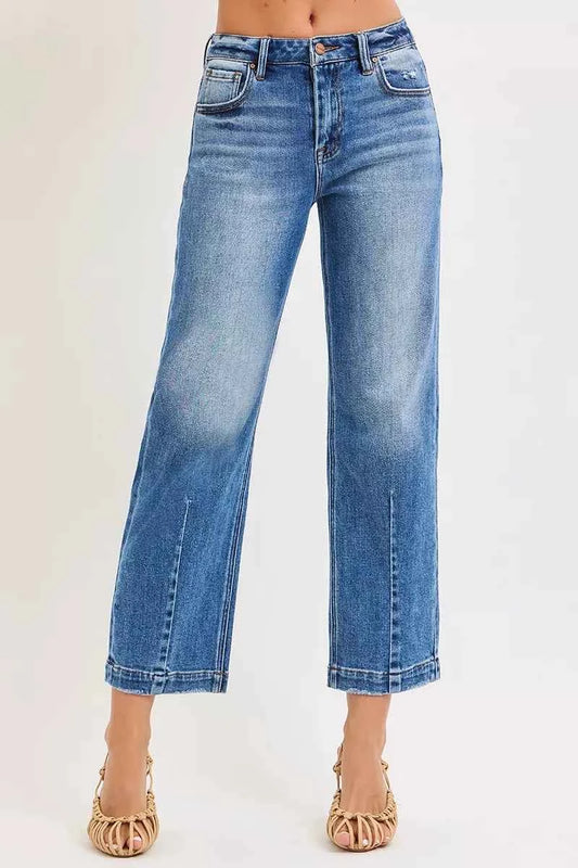 RISEN High Rise Crop Boyfriend Tapered Jeans