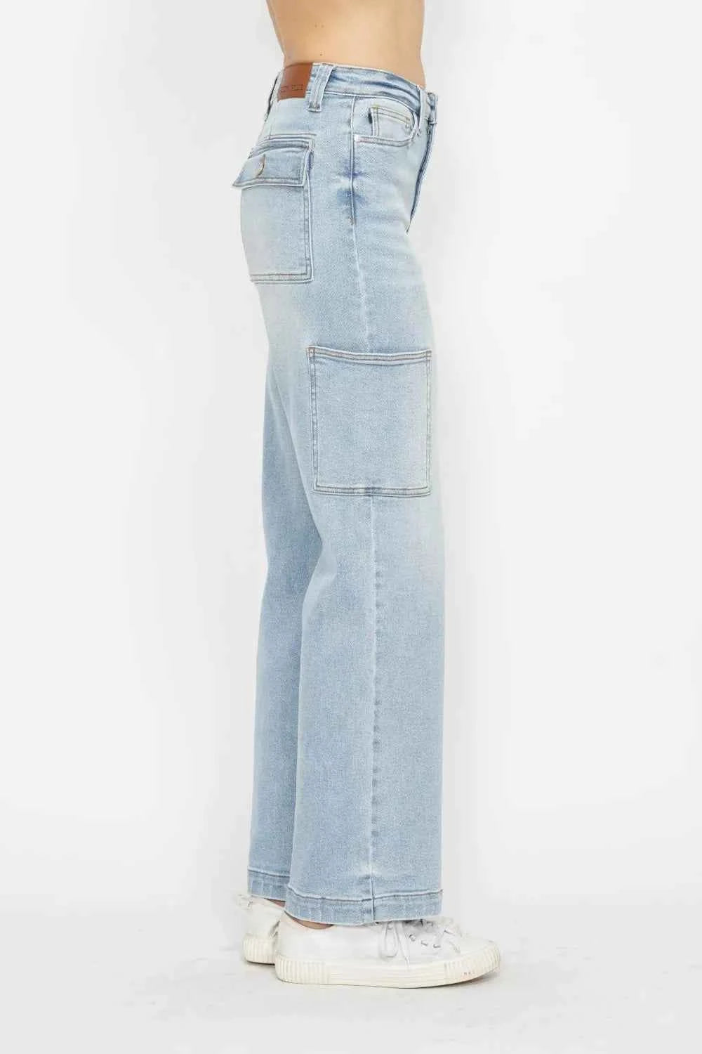 Judy Blue Full Size High Waist Straight Cargo Jeans