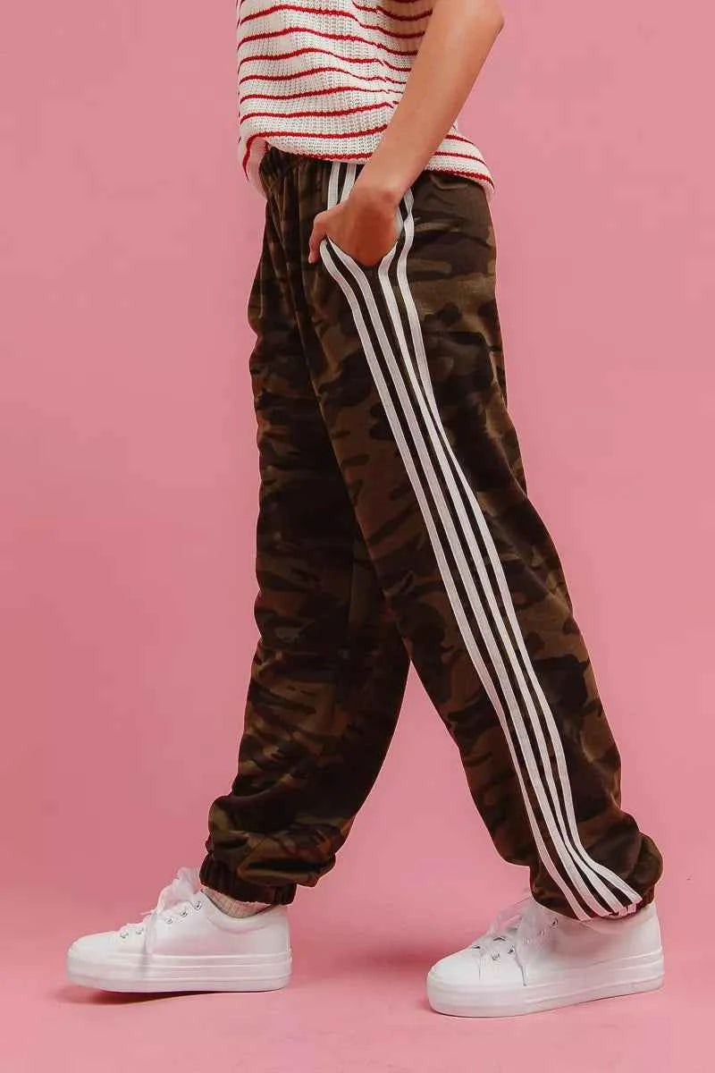 BiBi Side Lines Camouflage Track Pants