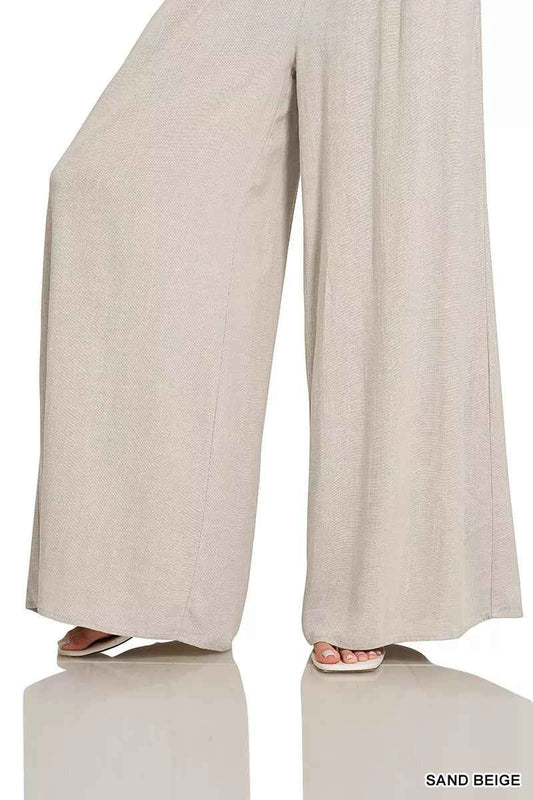 Zenana Smocked Waistband Wide Leg Lounge Pants