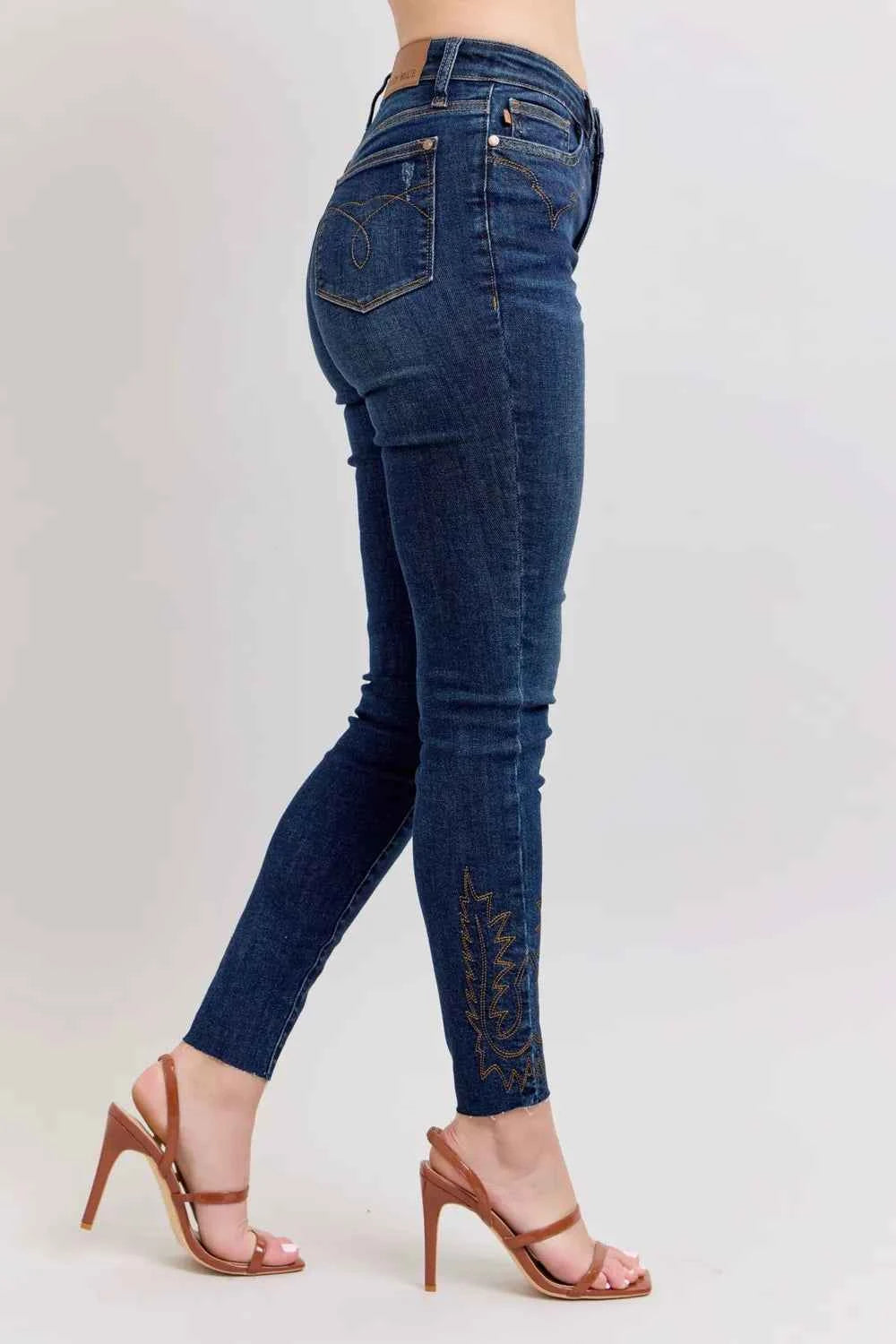 Judy Blue Full Size Embroidered High Rise Skinny Jeans Plus Size