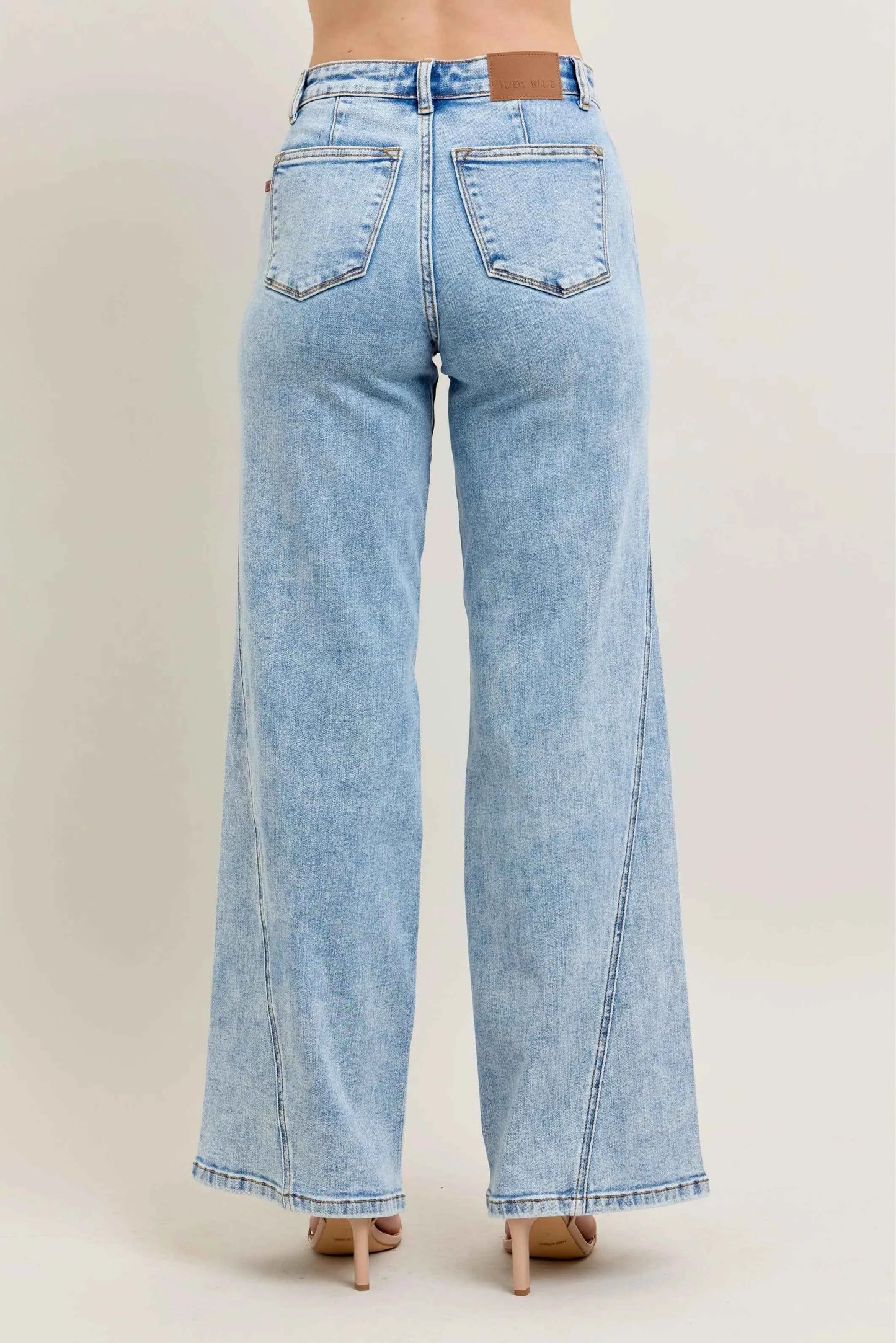 Judy Blue Full Size High Waist Wide Leg Jeans with Skewed Inseam Plus Size