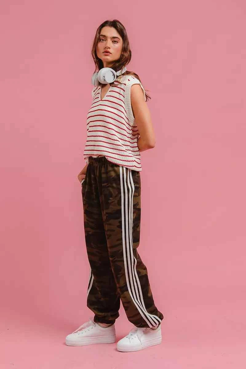 BiBi Side Lines Camouflage Track Pants