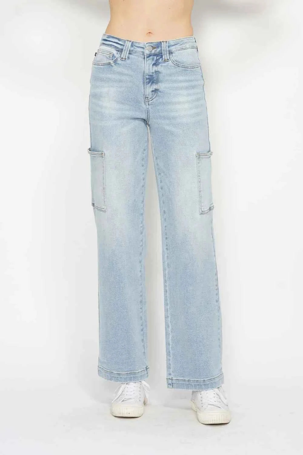 Judy Blue Full Size High Waist Straight Cargo Jeans