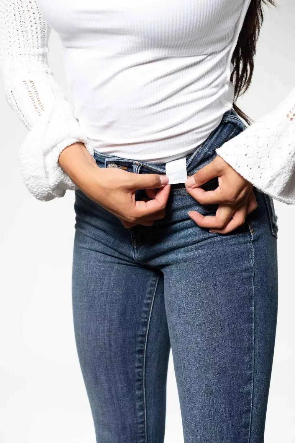 Judy Blue High Waist Skinny Jeans with Destroy & Shark Bit Hem