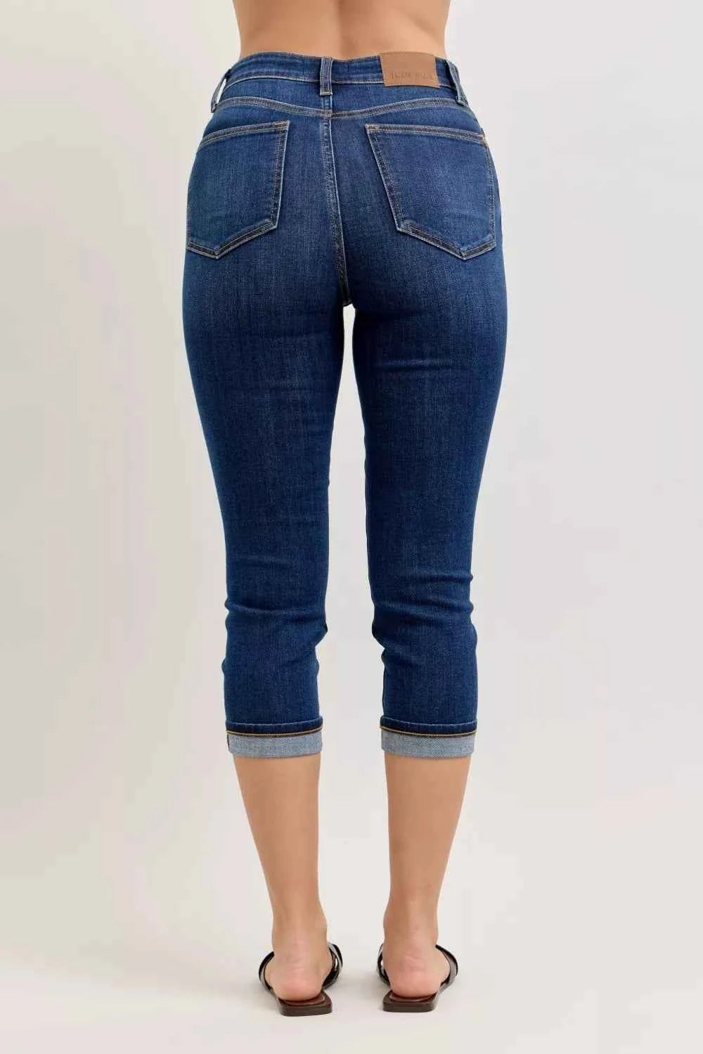 Judy Blue High Waist Capri Jeans with Single Cuff