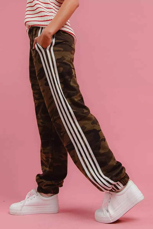 BiBi Side Lines Camouflage Track Pants