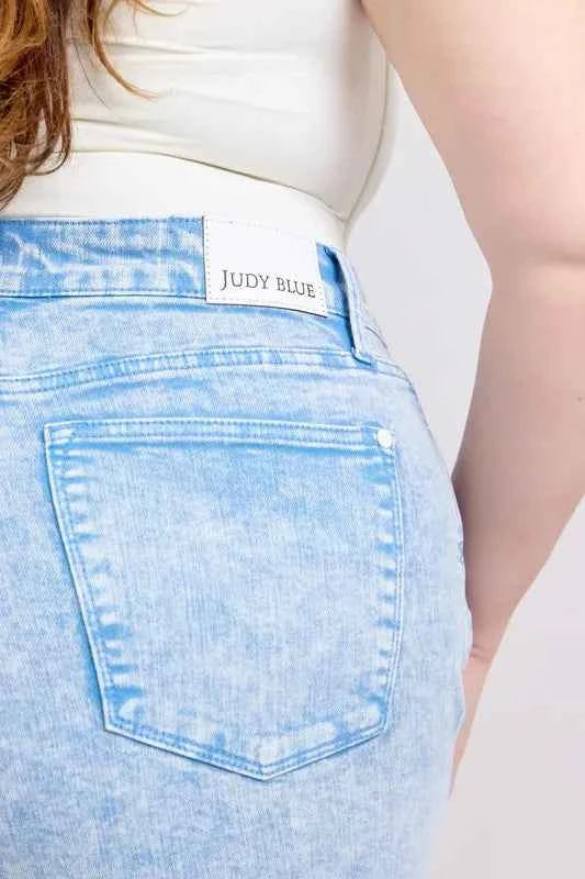 Judy Blue Full Size Mid Rise Garment Dyed Denim Shorts Plus Size