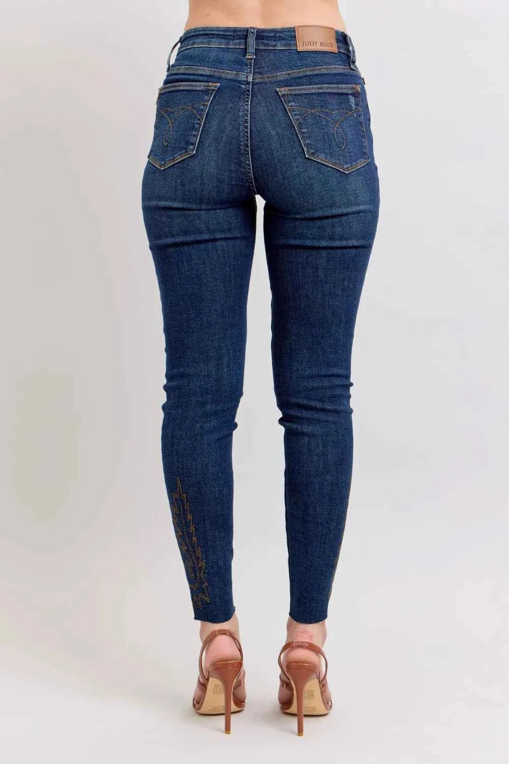 Judy Blue Full Size Embroidered High Rise Skinny Jeans Plus Size