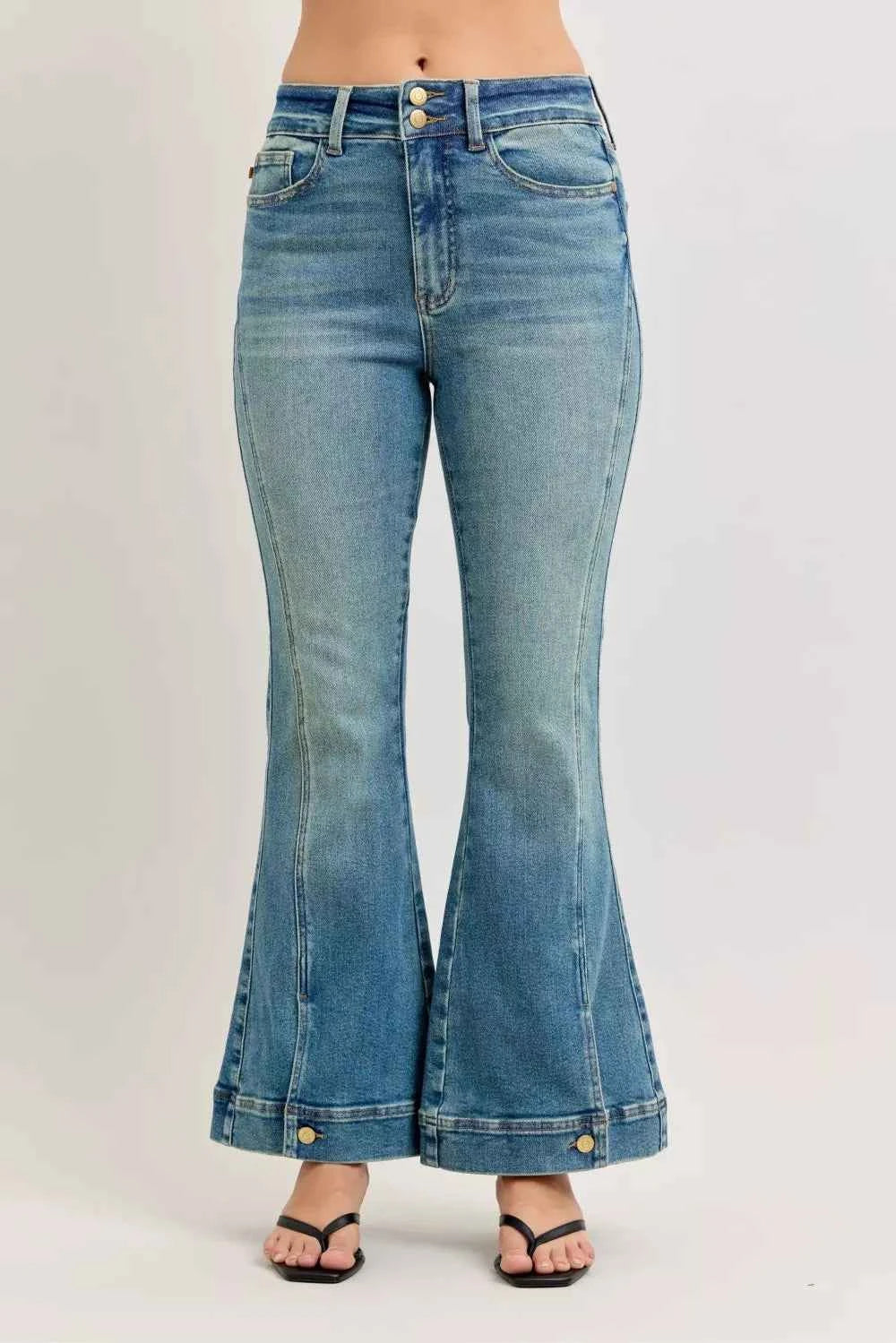 Judy Blue High Waist Vintage Wash Flare Jeans