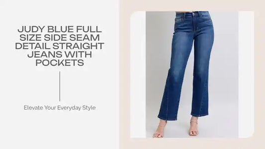 Judy Blue Full Size Side Seam Detail Straight Jeans with Pockets by@Outfy