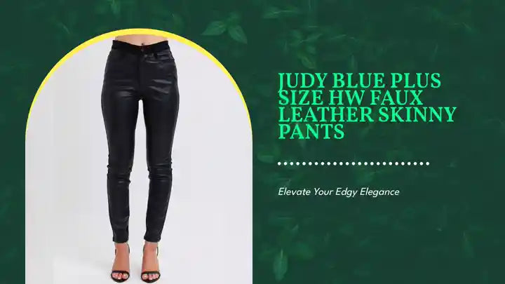 Judy Blue Plus Size HW Faux Leather Skinny Pants by@Outfy
